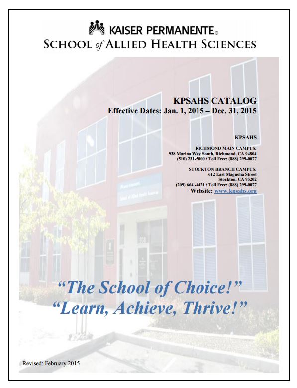 cover of archived academic catalog