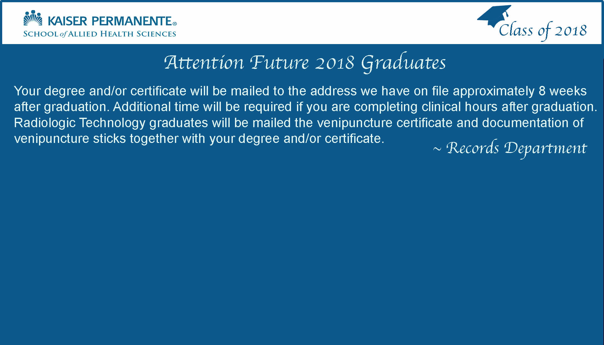 2018 Graduation Info