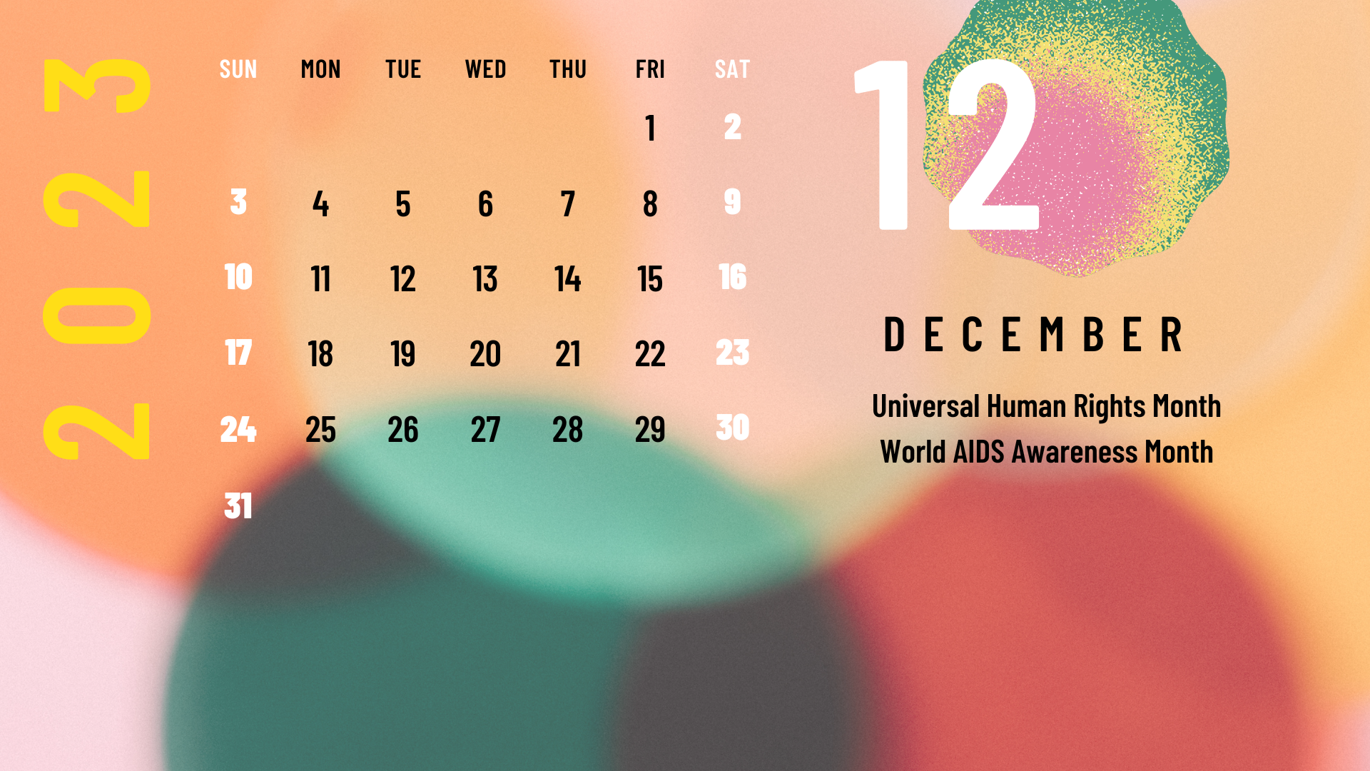 December DEI calendar
